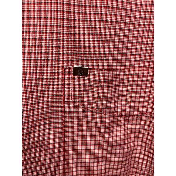 Nautica Jeans Co Button-Front Cotton‎ Shirt XXL Red Blue Plaid Short Sleeve - Picture 4 of 5